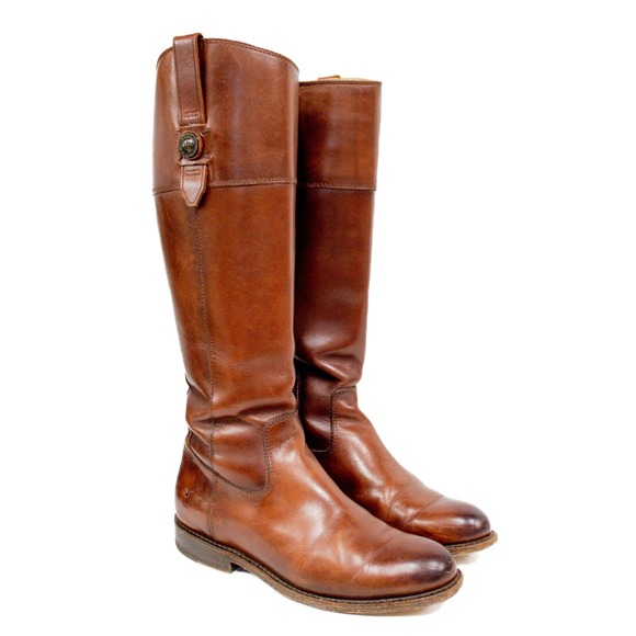 Frye Jayden Redwood Leather Tall Riding Boots Button Detail Women´s Size 7 VTG,Specials : American Fashion Style Bags On Sale